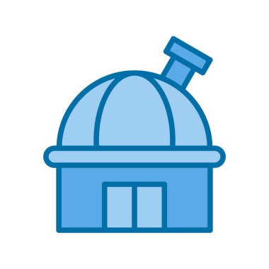 Gözlemevi Mavi Vektör Simgesi Tasarımı