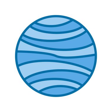 Uranüs Dolu Mavi Vektör Simgesi Tasarımı