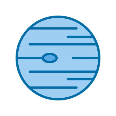 Neptün Dolu Mavi Vektör Simgesi Tasarımı