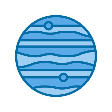 Jüpiter Mavi Vektör Simgesi Tasarımı Doldurdu