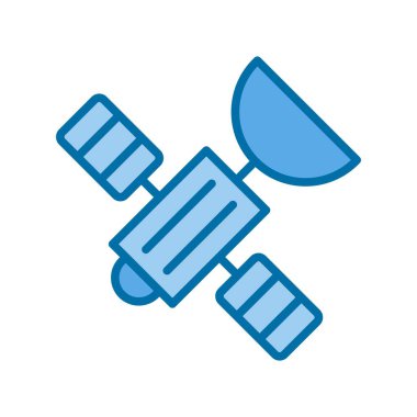 Uydu Doldurulmuş Mavi Vektör Simgesi Tasarımı