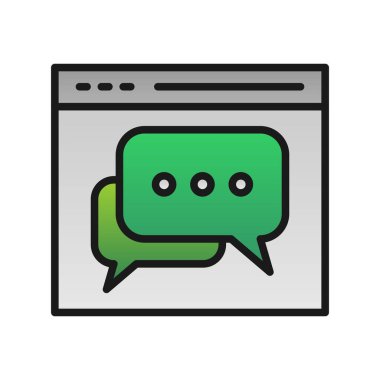  Web Sohbeti Doldurulmuş Gradyan Vektör Simgesi Tasarımı