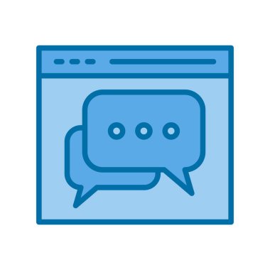  Mavi Vektör Simgesi Tasarımı Dolu Web Sohbeti
