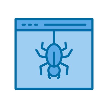 Kötü amaçlı yazılım Mavi Vektör Simgesi Tasarımı
