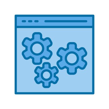 Dişli Mavi Vektör Simgesi Tasarımı