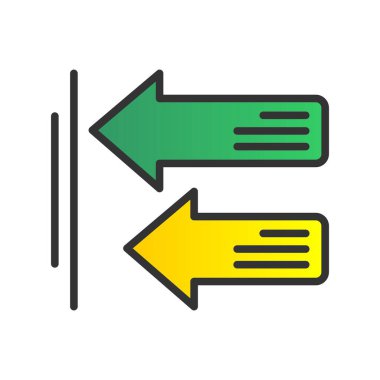 Sol Oklar Gradyan Vektör Simgesi Tasarımı