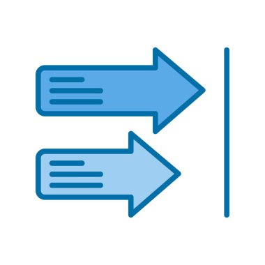 Sağ Oklar Mavi Vektör Simgesi Tasarımı