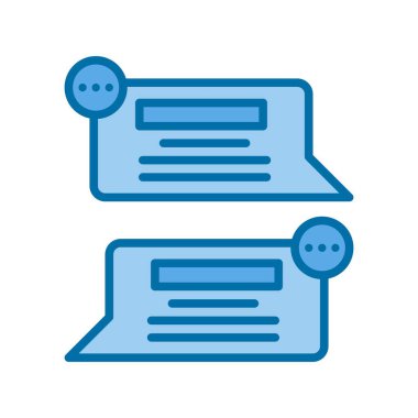 Mavi Vektör Simgesi Tasarımı Dolu Sohbet