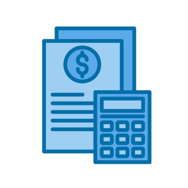 Satış Hesaplaması Mavi Vektör Simgesi Tasarımı