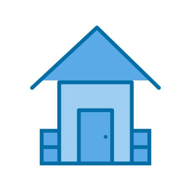 Ev İçi Dolu Mavi Vektör Simgesi Tasarımı