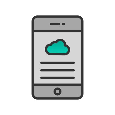 Bulut Doldurulmuş Gradyan Vektör Simgesi Tasarımı