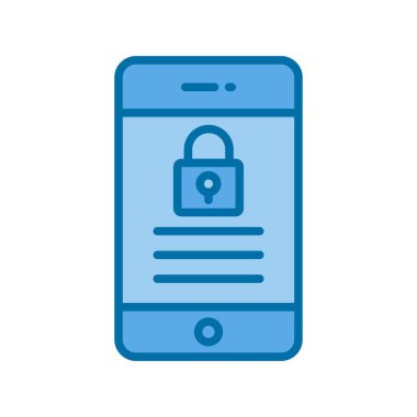 Dolu Mavi Vektör Simgesi Tasarımı Kilitle