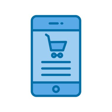 Trolly Dolu Mavi Vektör Simgesi Tasarımı