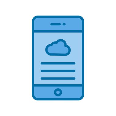 Bulut Dolu Mavi Vektör Simgesi Tasarımı