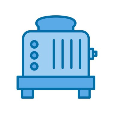 Ekmek Tost Makinesi Mavi Vektör Simgesi Tasarımı