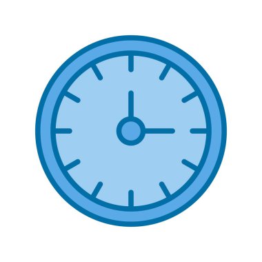 Saat Dolu Mavi Vektör Simgesi Tasarımı