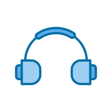 Mavi Vektör Simgesi Tasarımı Doldurulmuş Kulaklık