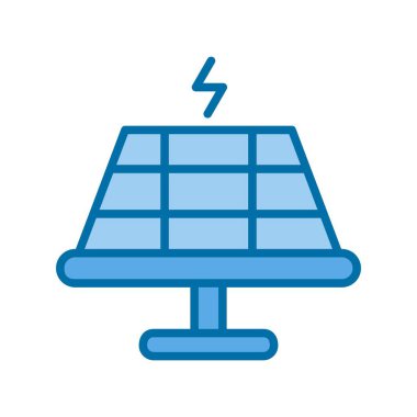 Güneş Hücresi Dolu Mavi Vektör Simgesi Tasarımı