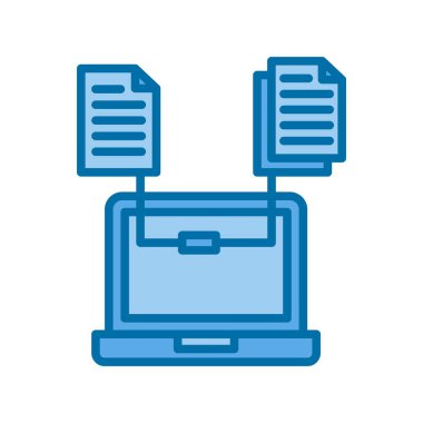 Mavi Vektör Simgesi Tasarımı Doldurulmuş Belge