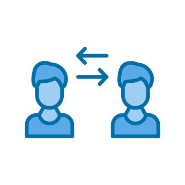 Aktarım Dolu Mavi Vektör Simgesi Tasarımı