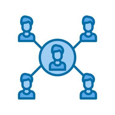 Ağ Doldurulmuş Mavi Vektör Simgesi Tasarımı