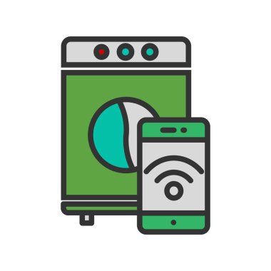 Çamaşır Makinesi Gradyan Vektör Simgesi Tasarımı