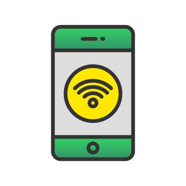 Mobil Doldurulmuş Gradyan Vektör Simgesi Tasarımı