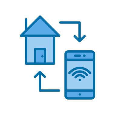 Smarthome Mavi Vektör Simgesi Tasarımı