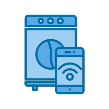 Çamaşır Makinesi Mavi Vektör Simgesi Tasarımı