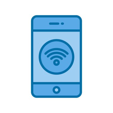 Mobil Doldurulmuş Mavi Vektör Simgesi Tasarımı