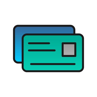 Kredi Kartı Doldurulmuş Gradyan Vektör Simgesi Tasarımı