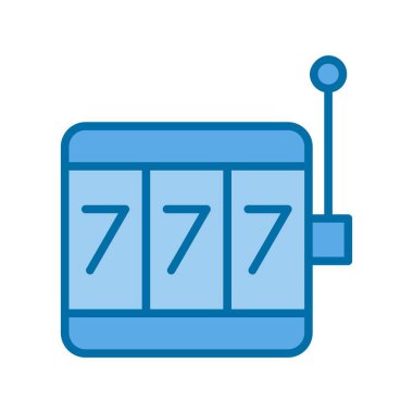 Slot Dolu Mavi Vektör Simgesi Tasarımı