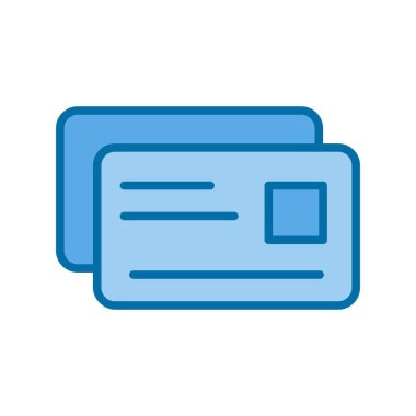 Kredi Kartı Dolu Mavi Vektör Simgesi Tasarımı