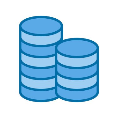 Mavi Vektör Simgesi Tasarımı Doldurulmuş Para