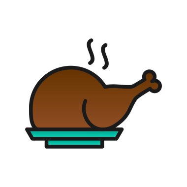 Tavuk Doldurulmuş Gradyan Vektör Simgesi Tasarımı