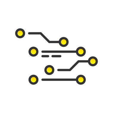 Devre İçi Dolu Gradyan Vektör Simgesi Tasarımı