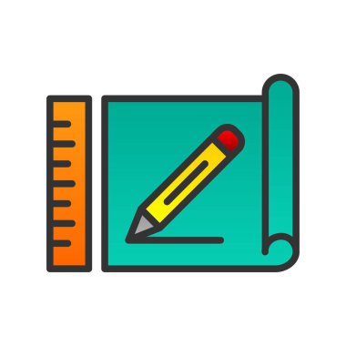 Mimari Gradyan Vektör Simgesi Tasarımı