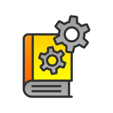 Gradyan Vektör Simgesi Tasarımı Doldurulmuş Kitap