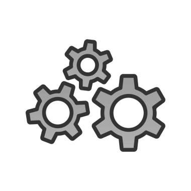 Dişli Doldurulmuş Gradyan Vektör Simgesi Tasarımı