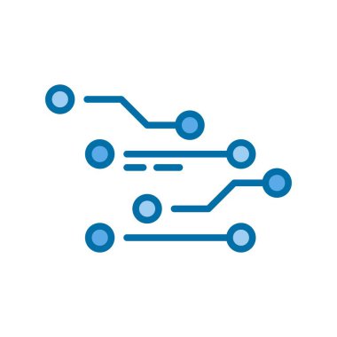 Devre İçi Dolu Mavi Vektör Simgesi Tasarımı