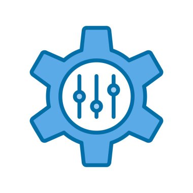 Kontrol İçi Dolu Mavi Vektör Simgesi Tasarımı