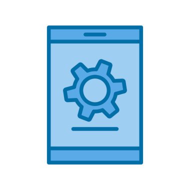 Mobil Doldurulmuş Mavi Vektör Simgesi Tasarımı