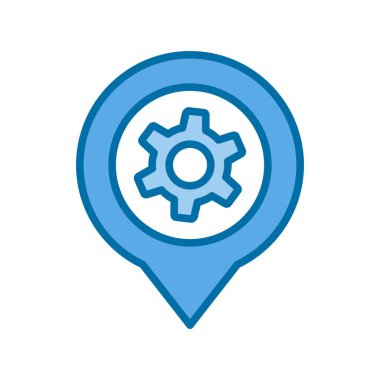 Konum Mavi Vektör Simgesi Tasarımı