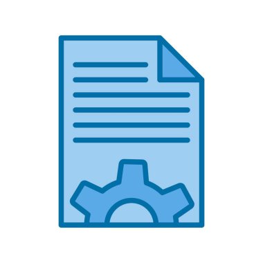 Mavi Vektör Simgesi Tasarımı Doldurulmuş Belge