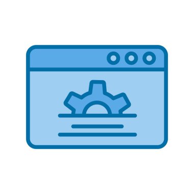 Web Sitesi Doldurulmuş Mavi Vektör Simgesi Tasarımı