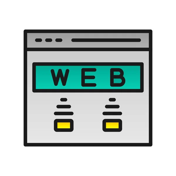 Weboldal Töltött Gradient Vector Icon Desig — Stock Vector