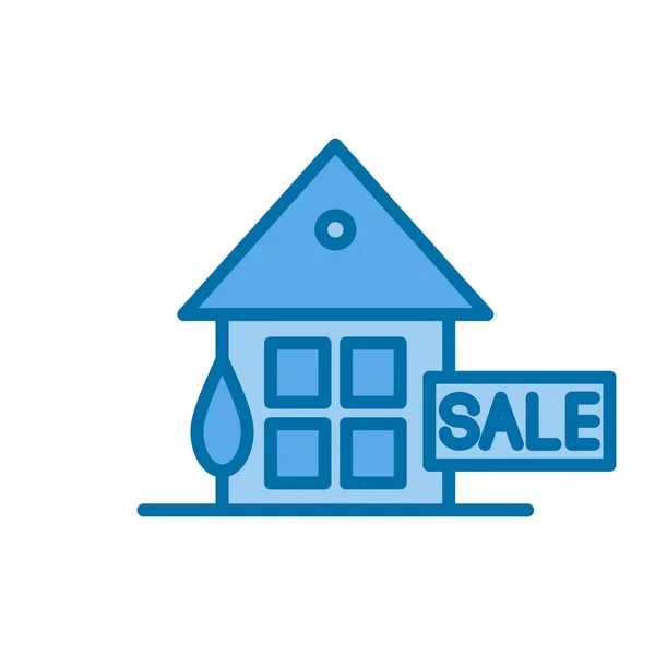 Home Sale Filled Blue Vector Icon Desig — Stockvektor