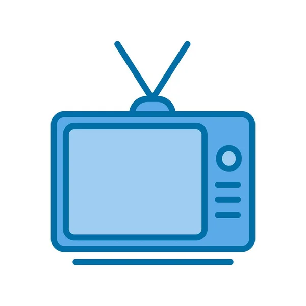 Televizyon Mavi Vektör Simgesi Tasarımı — Stok Vektör