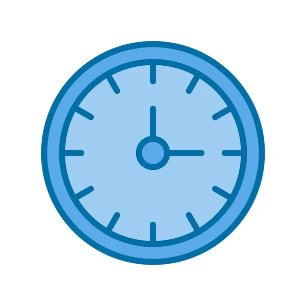 Годинник Заповнений Синій Вектор Іконка Демонстрація — стоковий вектор