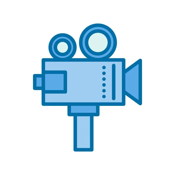 Câmera Vídeo Preenchida Blue Vector Icon Desig — Vetor de Stock